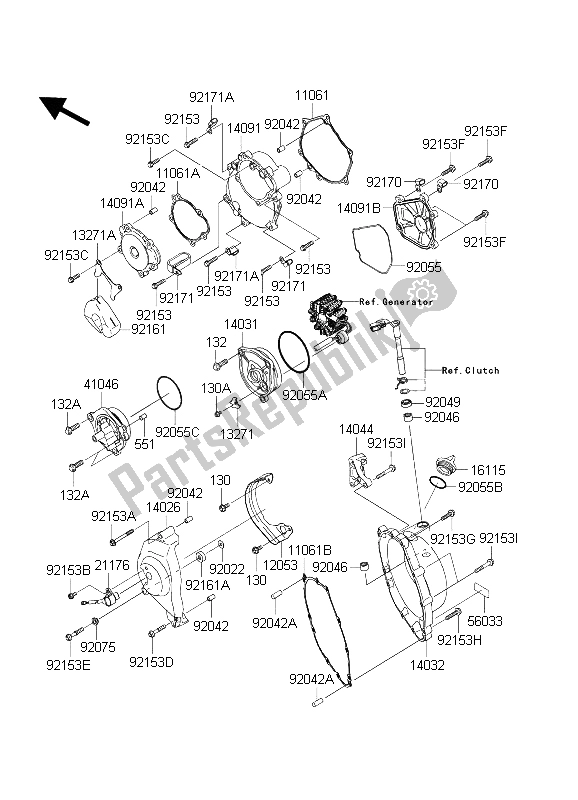 Tutte le parti per il Coperchio (i) Del Motore del Kawasaki Ninja ZX 10 RR 1000 2004