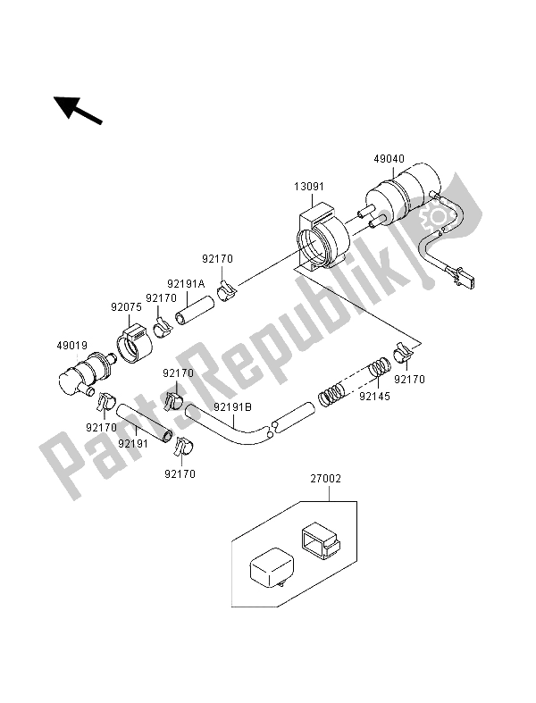 All parts for the Fuel Pump of the Kawasaki Ninja ZX 9R 900 1998