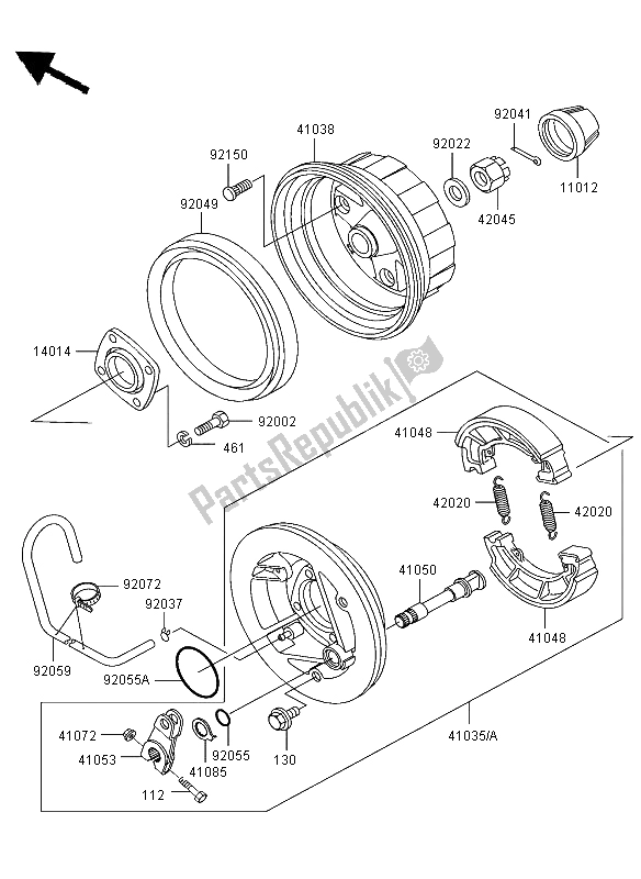 Todas las partes para Buje Trasero de Kawasaki KLF 300 2004