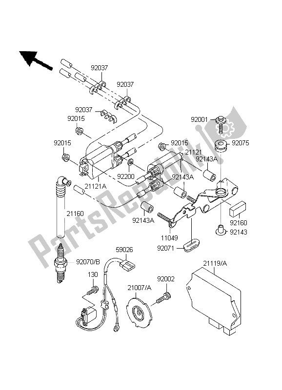 Tutte le parti per il Sistema Di Accensione del Kawasaki Ninja ZX 7R 750 1999