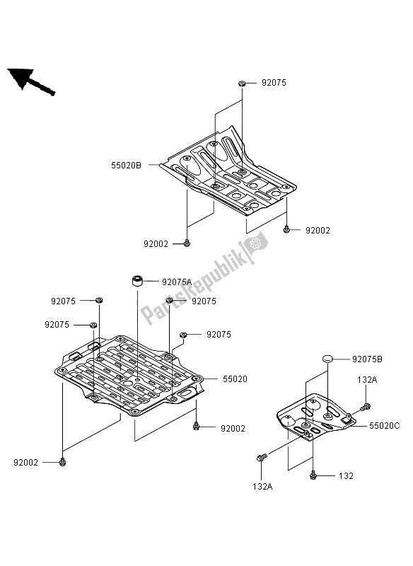 All parts for the Optional Parts (guard) of the Kawasaki KVF 650 4X4 2009