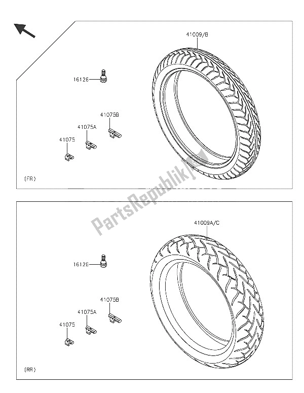 All parts for the Tires of the Kawasaki Vulcan S 650 2016