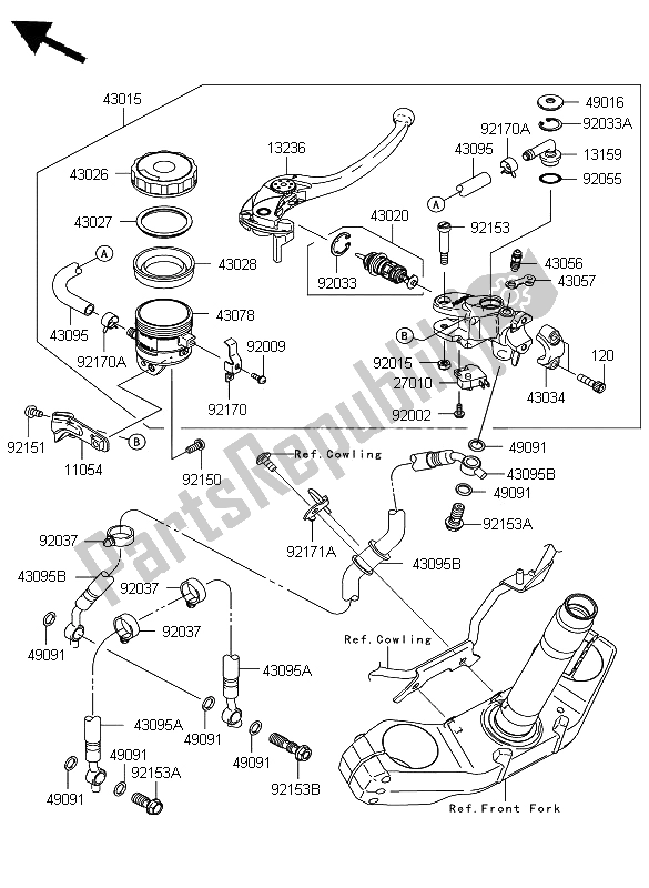 Todas las partes para Cilindro Maestro Delantero de Kawasaki Z 1000 2008