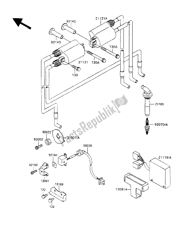 Todas las partes para Bobina De Encendido de Kawasaki ZZ R 1100 1990