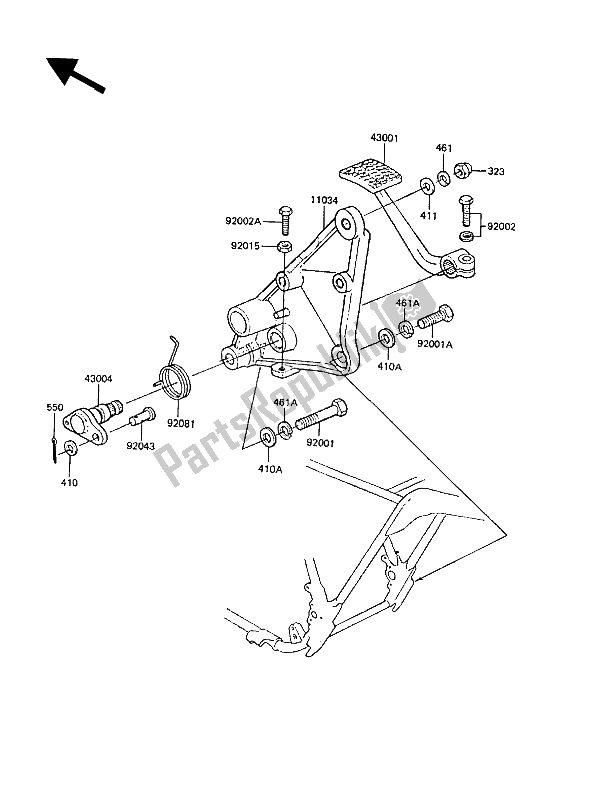 Toutes les pièces pour le Pédale De Frein du Kawasaki Z 1300 1989