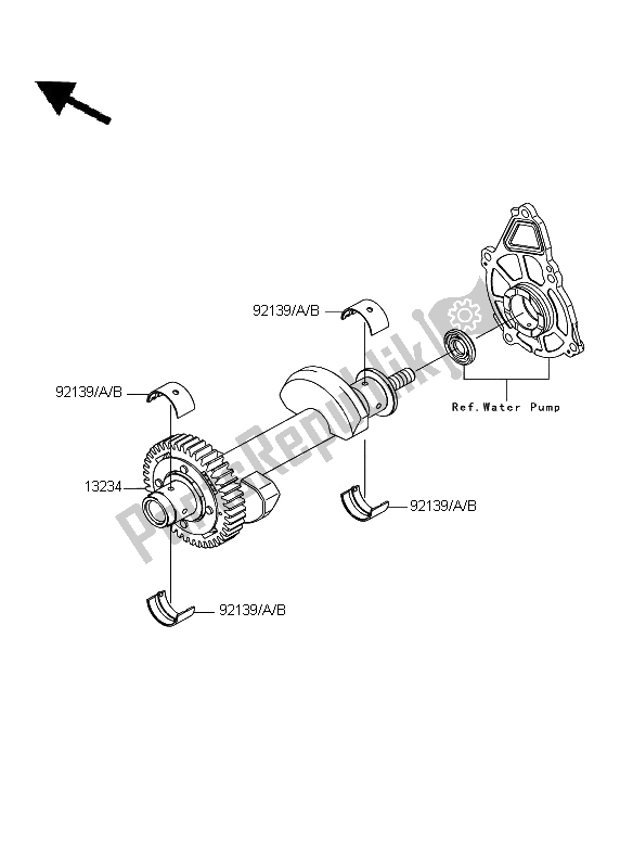 Alle onderdelen voor de Balancer van de Kawasaki ER 6N 650 2009