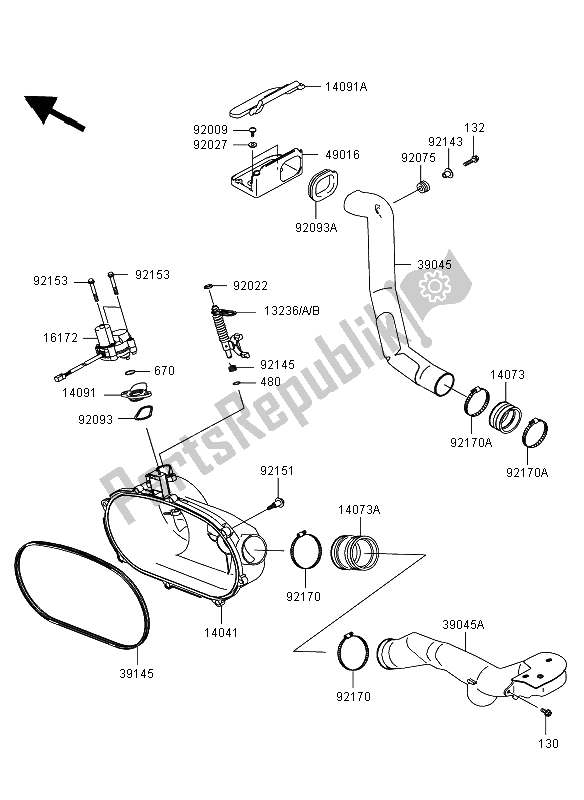 All parts for the Converter Cover of the Kawasaki KVF 360 4X4 2006