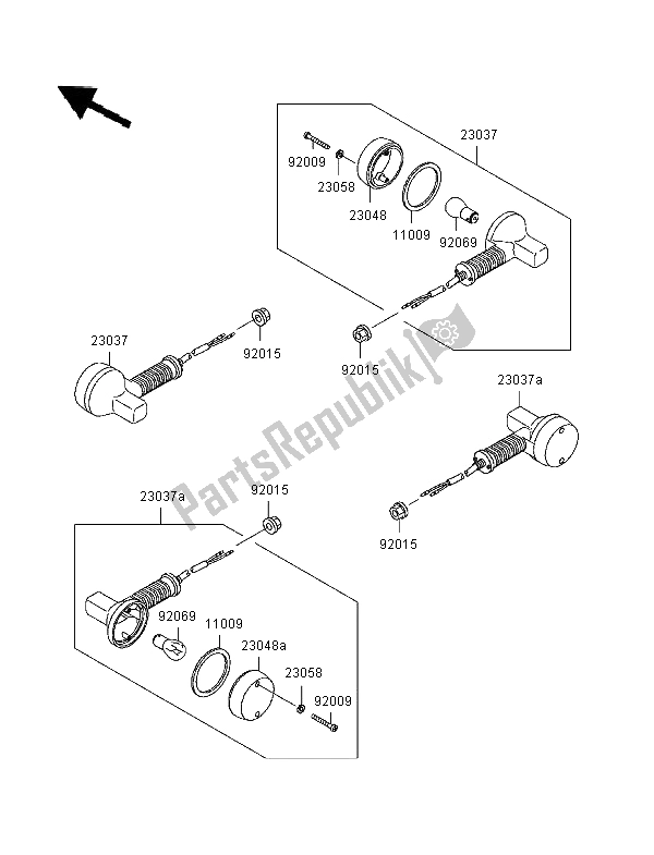 Toutes les pièces pour le Clignotants du Kawasaki KLR 650 1996