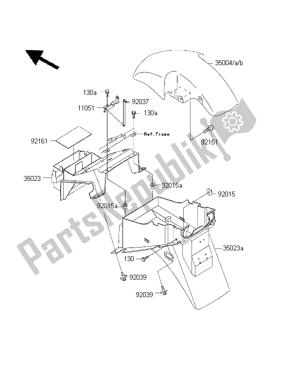 All parts for the Fenders of the Kawasaki ZR 7 750 2001