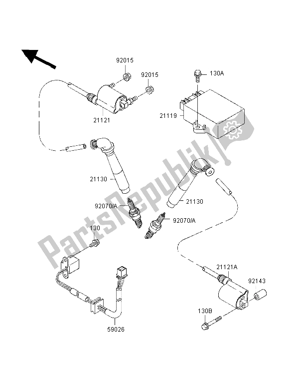 All parts for the Ignition System of the Kawasaki VN 800 1998