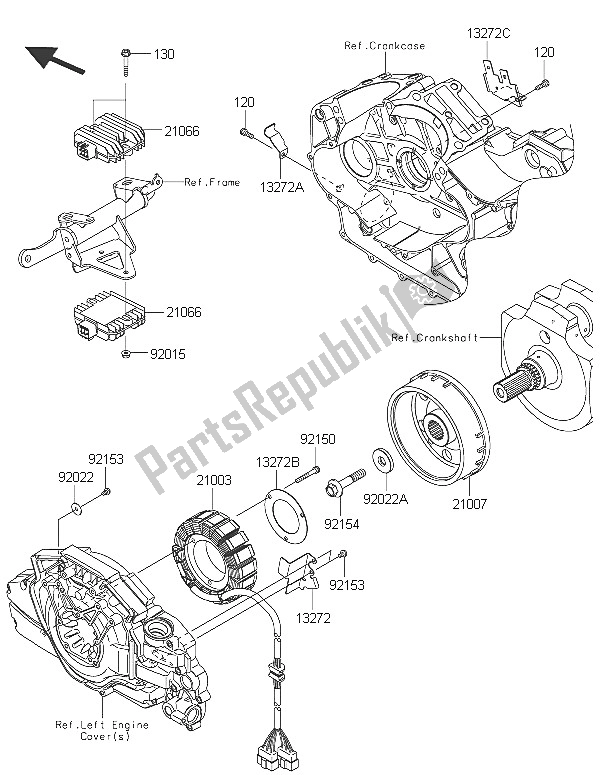 All parts for the Generator of the Kawasaki Vulcan 1700 Voyager ABS 2016