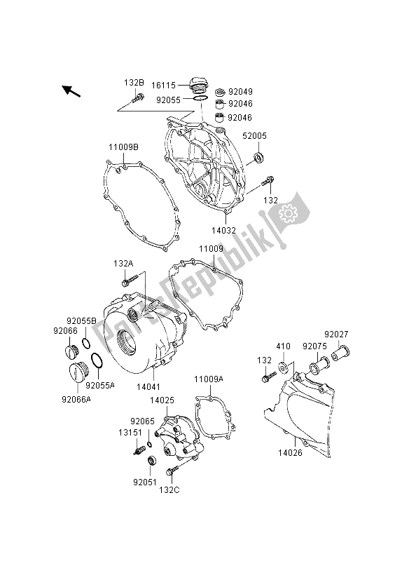 Tutte le parti per il Coperture Del Motore del Kawasaki EN 500 1995