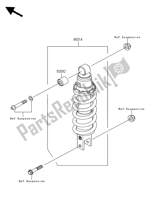 All parts for the Shock Absorber of the Kawasaki Z 750 ABS 2008