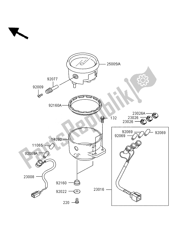 All parts for the Meter of the Kawasaki Eliminator 125 2007