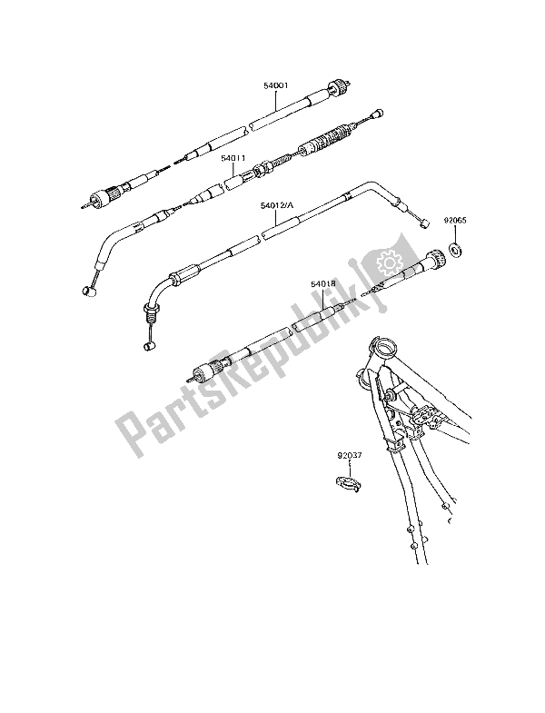 All parts for the Cables of the Kawasaki GPZ 305 Belt Drive 1994
