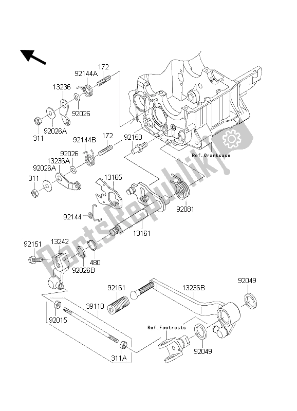 Toutes les pièces pour le Mécanisme De Changement De Vitesse du Kawasaki ZXR 1200S 2004