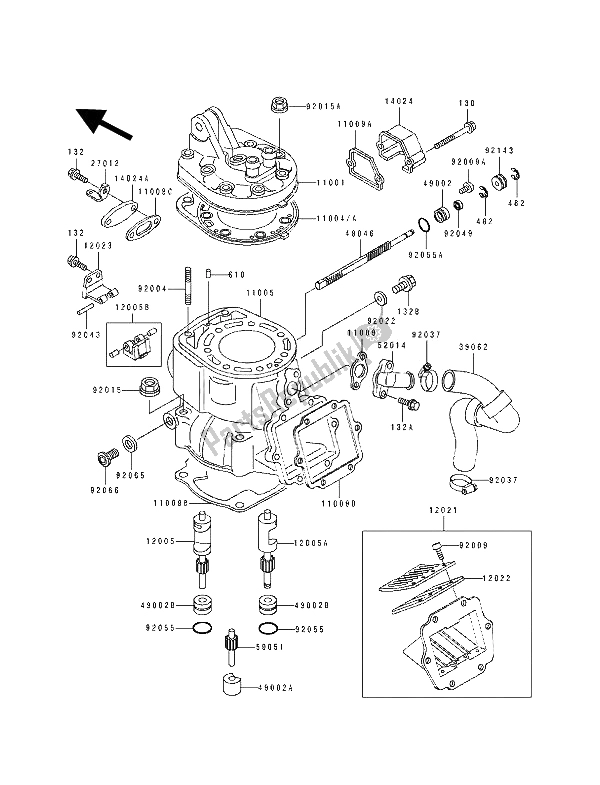 Todas las partes para Culata Y Cilindro de Kawasaki KX 250 1992