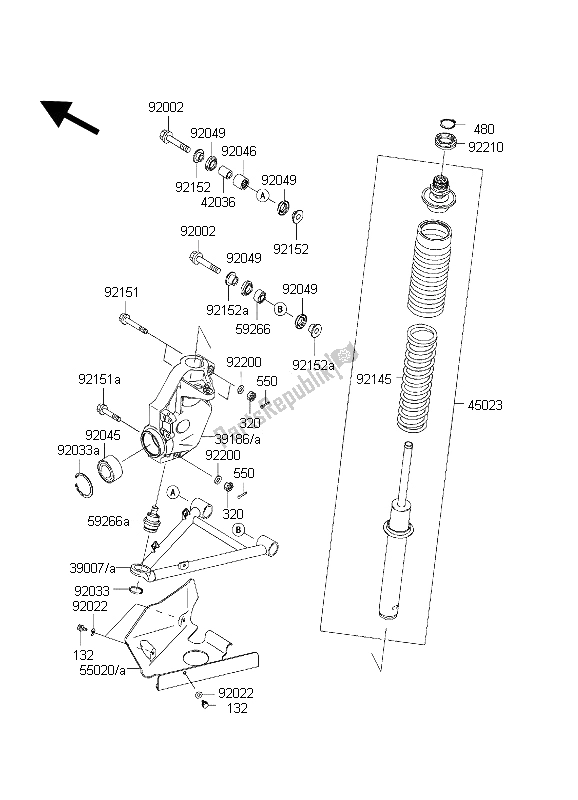 All parts for the Suspension of the Kawasaki KVF 650 Prairie 2002