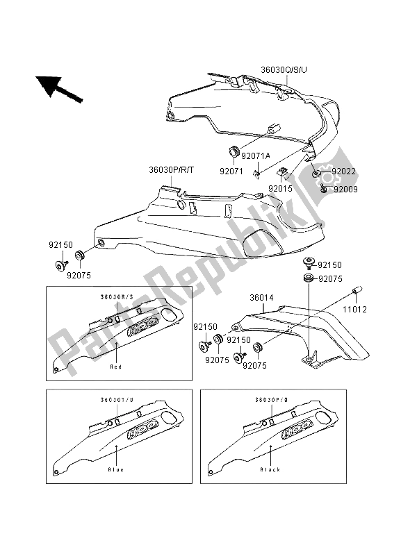 Wszystkie części do Os? Ona Boczna I Os? Ona ? A? Cucha Kawasaki ZZR 1100 1995