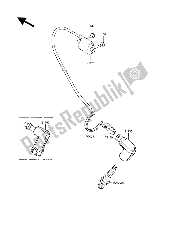 Tutte le parti per il Sistema Di Accensione del Kawasaki KX 60 1985