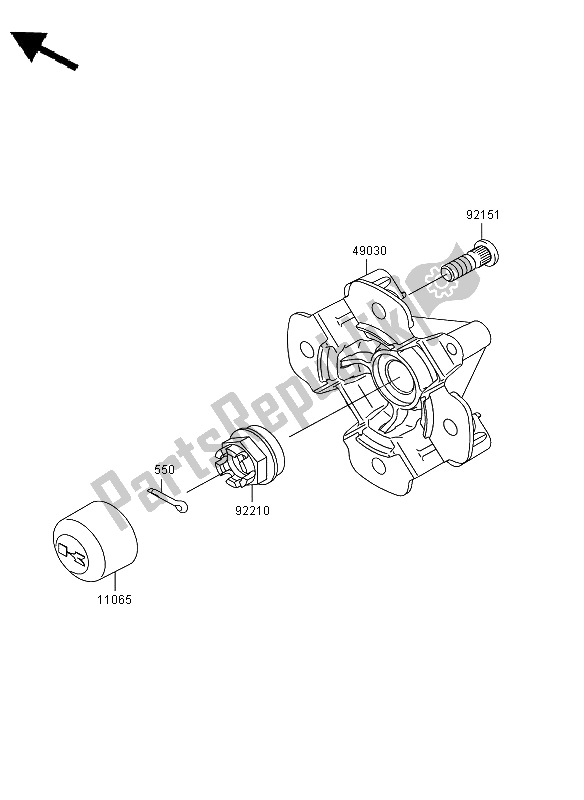 All parts for the Front Hub of the Kawasaki KVF 750 4X4 2008