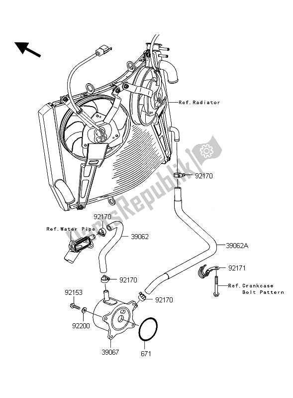 All parts for the Oil Cooler of the Kawasaki 1400 GTR ABS 2011