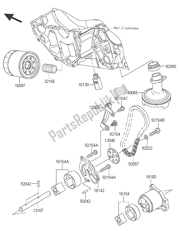 Todas las partes para Bomba De Aceite de Kawasaki ER 6F ABS 650 2016