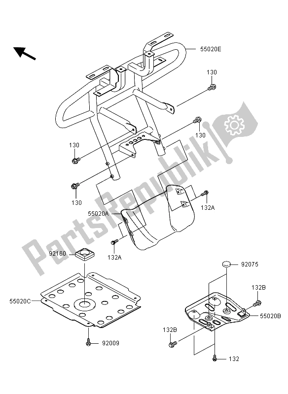 All parts for the Guard of the Kawasaki KVF 360 4X4 2009