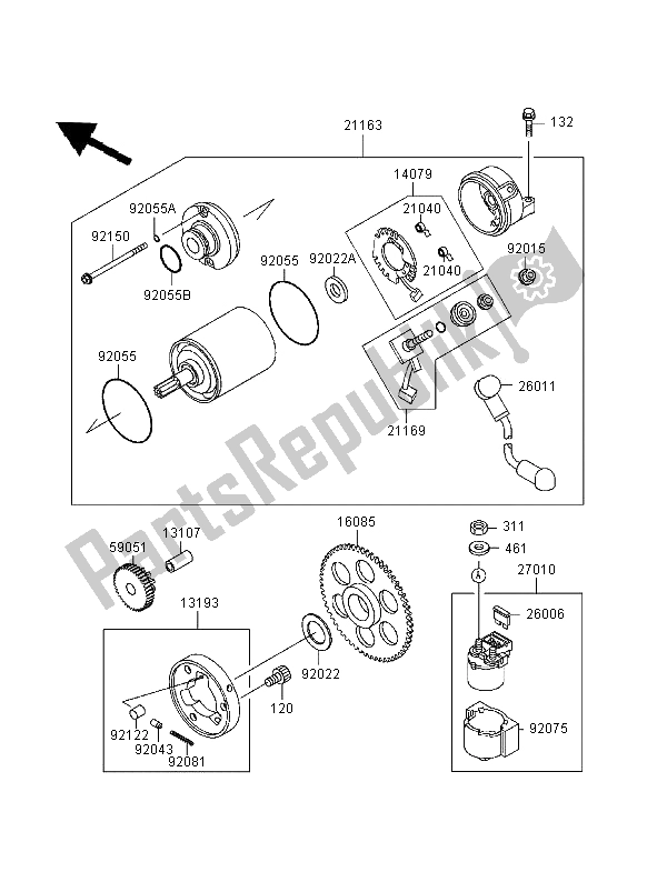 Todas las partes para Motor De Arranque de Kawasaki ZZR 600 1995