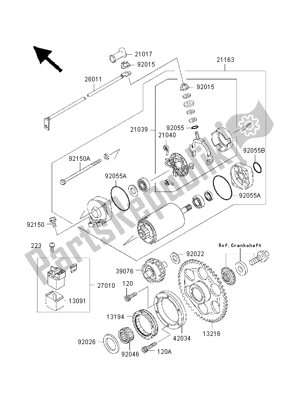 Toutes les pièces pour le Démarreur du Kawasaki VN 1500 Drifter 1999