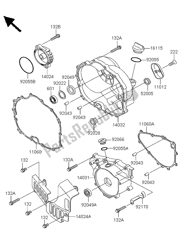 Toutes les pièces pour le Couvert De Moteur du Kawasaki KLF 300 4X4 2004