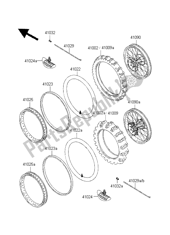 Todas as partes de Pneus do Kawasaki KLX 650R 1995