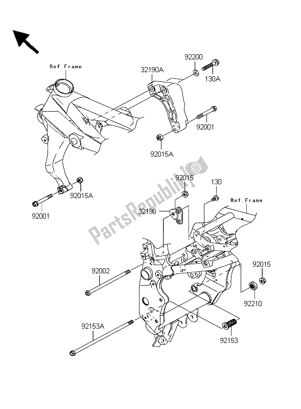 Tutte le parti per il Supporto Del Motore del Kawasaki Z 1000 2003