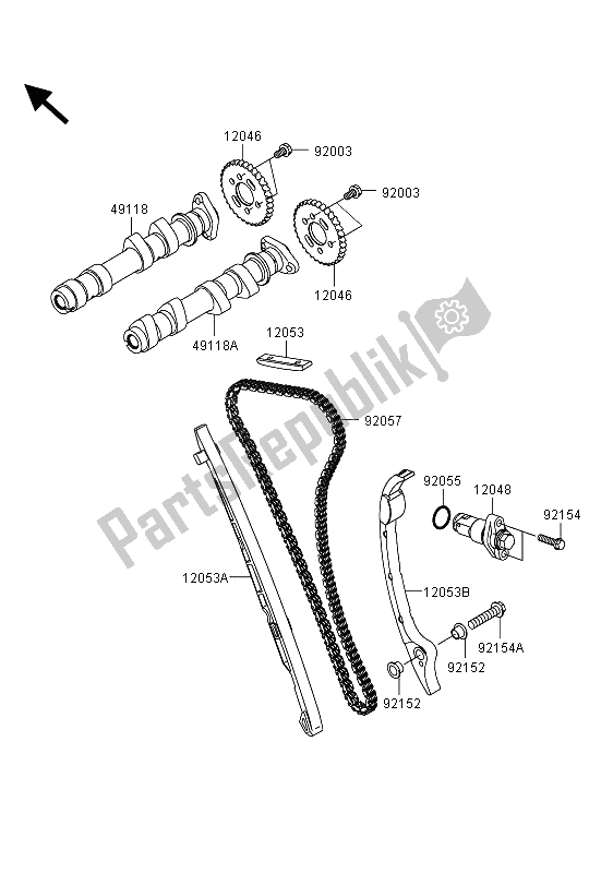 Tutte le parti per il Albero A Camme (s) E Tenditore del Kawasaki ER 6F ABS 650 2013