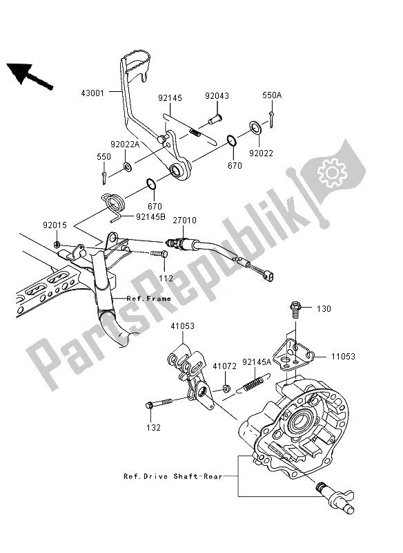 Tutte le parti per il Pedale Del Freno del Kawasaki KVF 750 4X4 2007