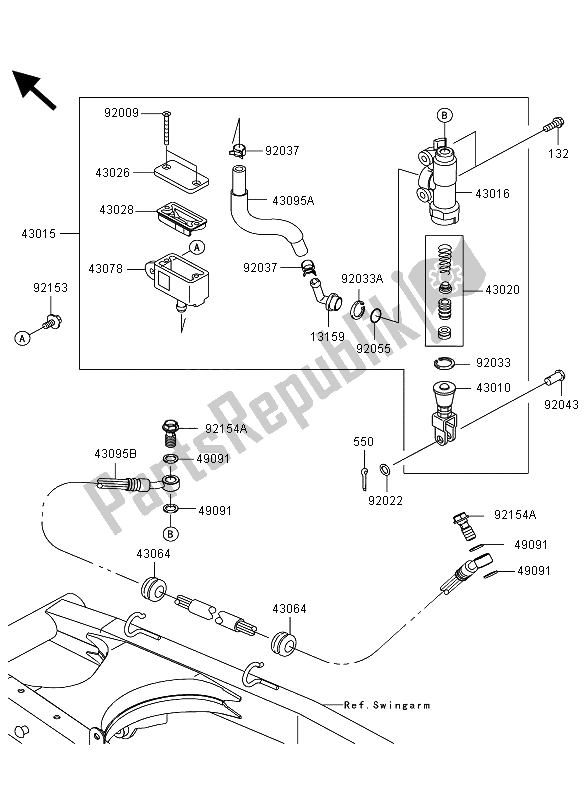 Todas las partes para Cilindro Maestro Trasero de Kawasaki D Tracker 125 2013