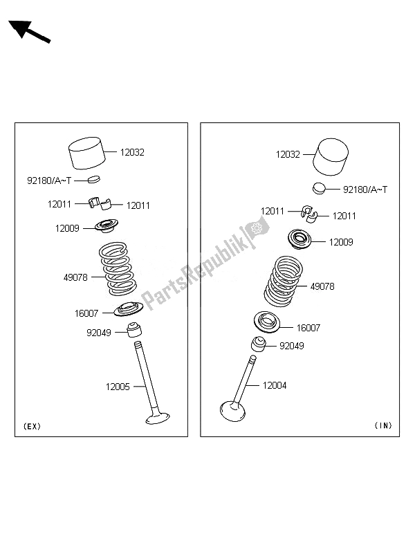 Toutes les pièces pour le Valve (s) du Kawasaki Z 800 ABS DEF 2014