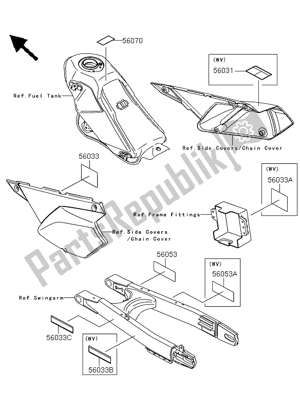 Todas las partes para Etiquetas de Kawasaki KLX 250 2011