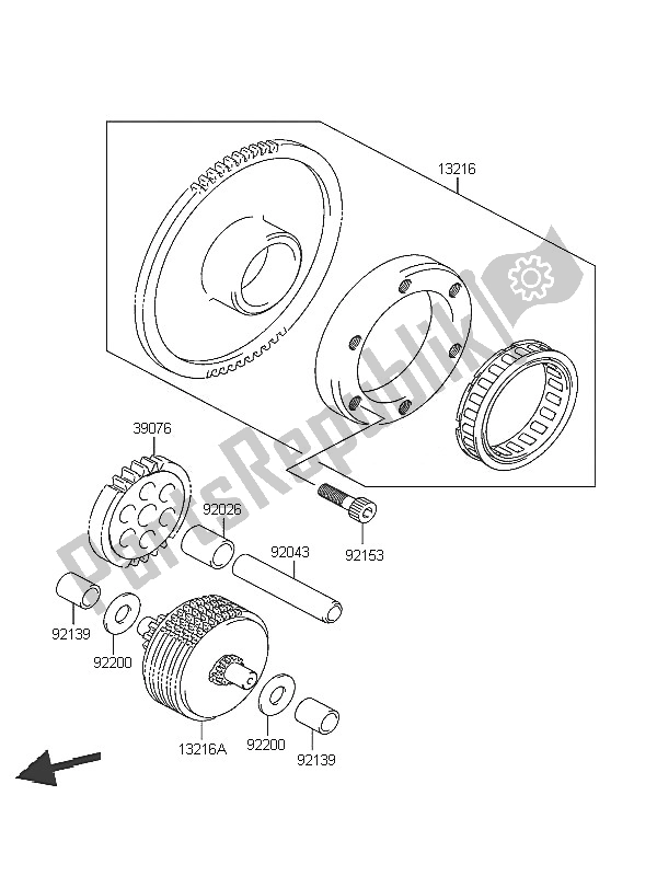 Todas las partes para Embrague De Arranque de Kawasaki KLV 1000 2005