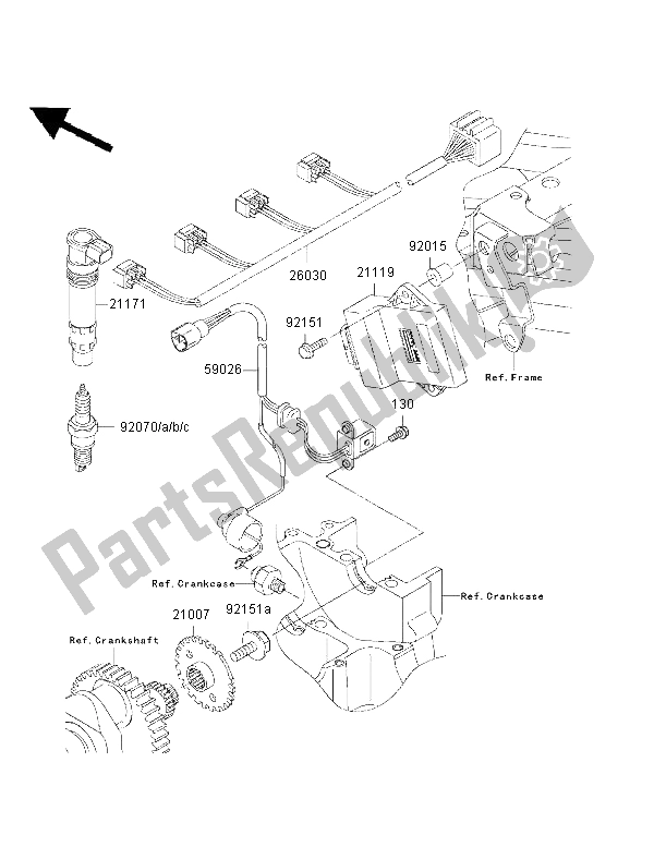 All parts for the Ignition System of the Kawasaki Ninja ZX 9R 900 2002