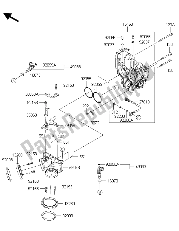 All parts for the Throttle of the Kawasaki Vulcan 1700 Voyager ABS 2015