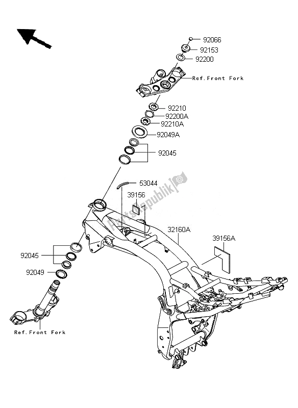 Todas as partes de Quadro, Armação do Kawasaki Z 750 ABS 2010