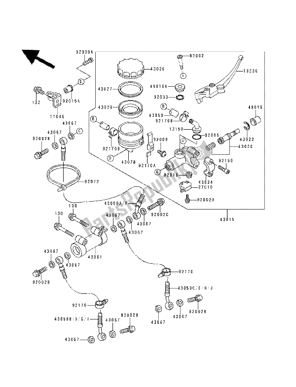 Todas las partes para Cilindro Maestro Delantero de Kawasaki ZXR 400 1994