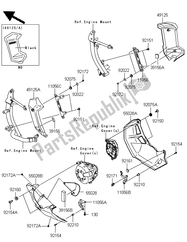 All parts for the Cowling Lowers of the Kawasaki Versys 1000 2012