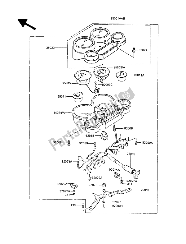 Tutte le parti per il Meter (s) del Kawasaki GPZ 600R 1987