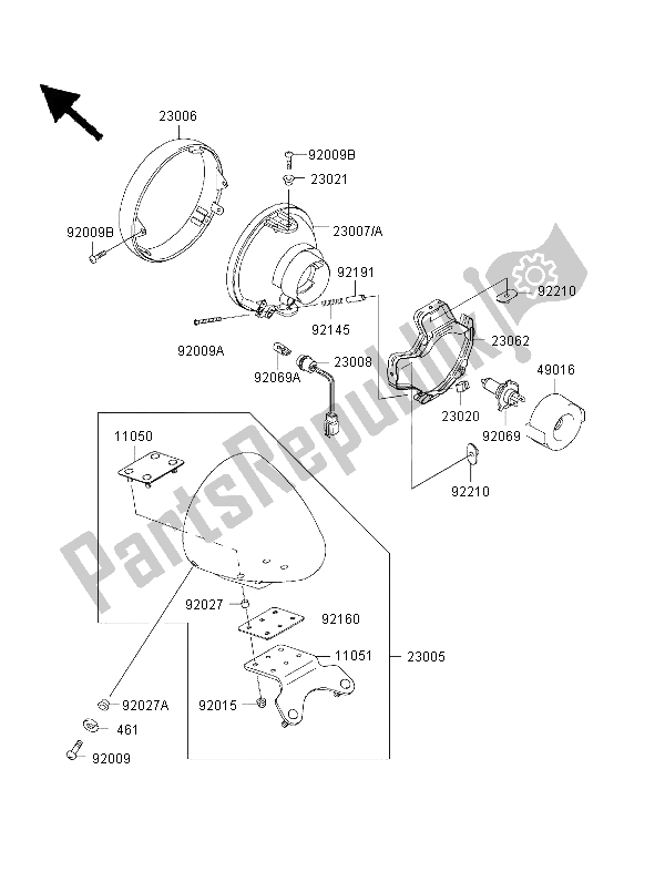 Todas as partes de Farol do Kawasaki VN 1500 Drifter 1999