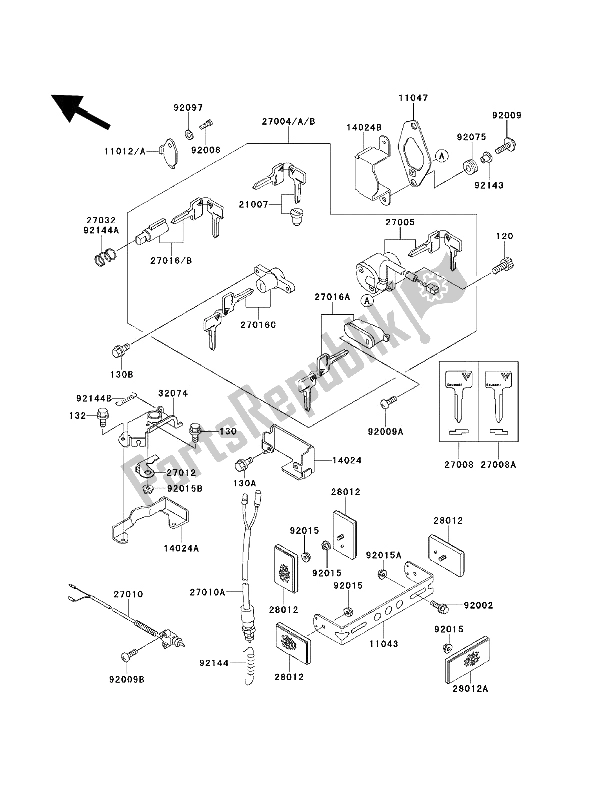 Todas las partes para Switch De Ignición de Kawasaki EN 500 1992