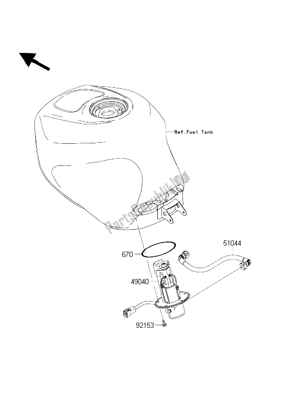 Todas las partes para Bomba De Combustible de Kawasaki Ninja ZX 6 RR 600 2003