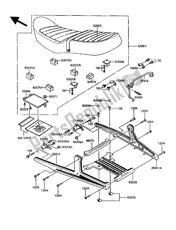 All parts for the Seat of the Kawasaki GT 750 1994