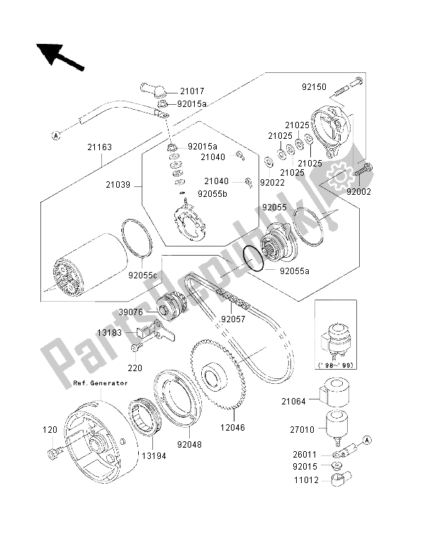 Todas las partes para Motor De Arranque de Kawasaki KLF 300 4X4 2000